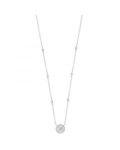 EFFY® Diamond Round Cluster 15" Pendant Necklace (1-1/10 ct. t.w.) in 14k White Gold