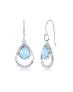 Sterling Silver Pearshaped Larimar Earrings