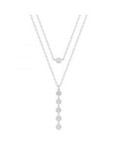 Diamond Cluster Layered Necklace (1/10 ct. t.w.) in Sterling Silver, 16" + 2" extender