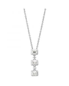 Diamond Octagon & Round Linear 18" Pendant Necklace (1/2 ct. t.w.) in 10k White Gold