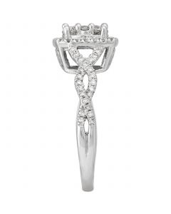 Diamond Halo Cluster Ring (3/4 ct. t.w.) in 14k White Gold