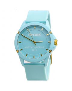 Unisex Lucile Three Hand Quartz Light Blue Silicone Watch 44mm