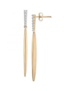 Diamond Long Spike Drop Earrings (1/4 ct. t.w.) in 14k Gold, Created for Macy's