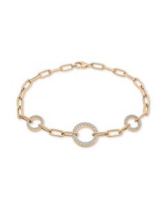 Diamond Circles Paperclip Link Bracelet (1/2 ct. t.w.) in 14k Gold, Created for Macy's