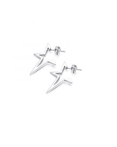 Stainless Steel Open Star Stud Earrings