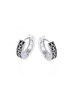 Stainless Steel Chain Design Huggie Hoop Earrings