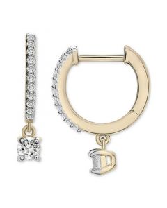 Diamond Dangle Hoop Earrings (1/4 ct. t.w.) in 14k Gold, Created for Macy's