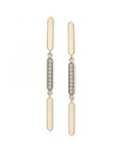 Diamond Linear Drop Earrings (1/10 ct. t.w.) in 14k Gold, Created for Macy's