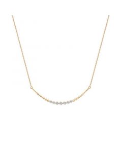 Diamond Curved Bar Statement Necklace (1/4 ct. t.w.) in 14k Gold, 15" + 2" extender, Created for Macy's