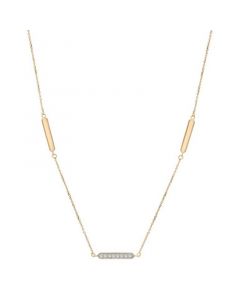 Diamond & Polished Bar 20" Collar Necklace (1/10 ct. t.w.) in 14k Gold, Created for Macy's