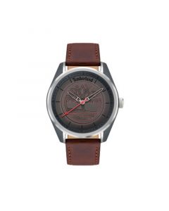 Men's Quartz Analog Brown Leather Strap Watch, 45mm