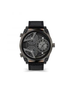 Men's Ferndale Black Leather Strap Watch, 51mm