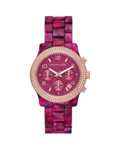 Women's Runway Quartz Chronograph Fuchsia Acetate Watch 38mm