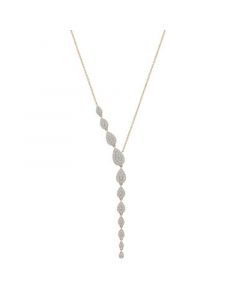 Diamond Asymmetric Lariat Necklace (1 ct. t.w.) in 14k Gold, 15" + 2" extender, Created for Macy's