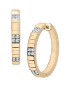 Diamond Textured Infinity Small Hoop Earrings (1/4 ct. t.w.) in 14k Gold-Plated Sterling Silver, Created for Macy's