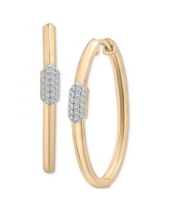 Diamond Cluster Small Hoop Earrings (1/6 ct. t.w.) in 14k Gold-Plated Sterling Silver, Created for Macy's