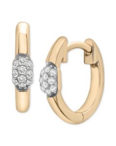 Diamond Mini Cluster Small Hoop Earrings (1/10 ct. t.w.) in 14k Gold-Plated Sterling Silver, Created for Macy's