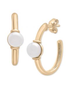 Cultured Freshwater Pearl (5mm) Small Hoop Earrings in 14k Gold-Plated Sterling Silver, Created for Macy's