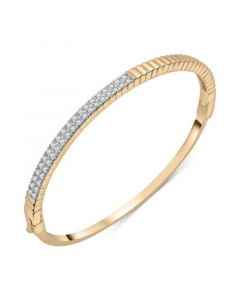 Diamond Textured Bangle Bracelet (1/2 ct. t.w.) in 14k Gold-Plated Sterling Silver, Created for Macy's