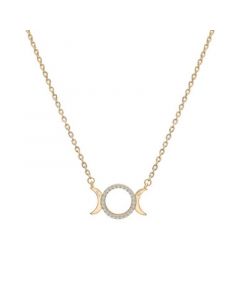 Diamond Triple Moon 18" Pendant Necklace (1/10 ct. t.w.) in 14k Gold-Plated Sterling Silver, Created for Macy's