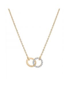 Diamond Connected Circles 18" Pendant Necklace (1/10 ct. t.w.) in 14k Gold-Plated Sterling Silver, Created for Macy's