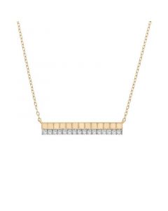 Diamond Textured Bar 18" Pendant Necklace (1/6 ct. t.w.) in 14k Gold-Plated Sterling Silver, Created for Macy's