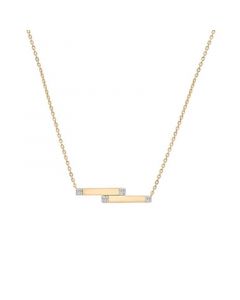 Diamond Double Bar 18" Pendant Necklace (1/10 ct. t.w.) in 14k Gold-Plated Sterling Silver, Created for Macy's