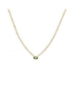 Green Tourmaline Bezel 18" Pendant Necklace (1/2 ct. t.w.) in 14k Gold-Plated Sterling Silver, Created for Macy's