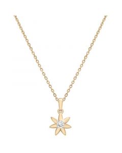 Diamond Flower 18" Pendant Necklace (1/10 ct. t.w.) in 14k Gold-Plated Sterling Silver, Created for Macy's