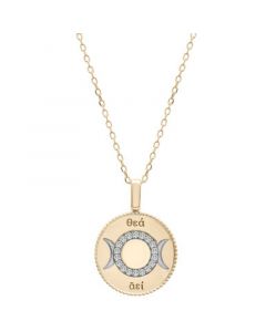 Diamond Triple Moon Goddess 18" Pendant Necklace (1/10 ct. t.w.) in 14k Gold-Plated Sterling Silver, Created for Macy's