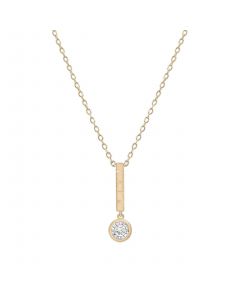 Diamond Elongated Miracle-Plate 18" Pendant Necklace (1/10 ct. t.w.) in 14k Gold-Plated Sterling Silver, Created for Macy's