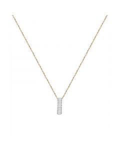 Diamond Baguette Vertical Bar 18" Pendant Necklace (1/6 ct. t.w.) in 14k Gold, Created for Macy's