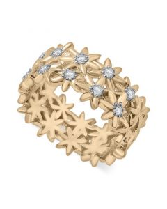 Diamond Flower Ring (1/3 ct. t.w.) in 14k Gold-Plated Sterling Silver, Created for Macy's