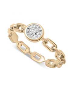 Diamond Chain Link Ring (1/10 ct. t.w.) in 14k Gold-Plated Sterling Silver, Created for Macy's