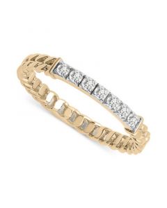 Diamond Bar Chain Link Ring (1/6 ct. t.w.) in 14k Gold-Plated Sterling Silver, Created for Macy's