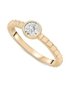 Diamond Miracle-Plate Textured Ring (1/10 ct. t.w.) in 14k Gold-Plated Sterling Silver, Created for Macy's