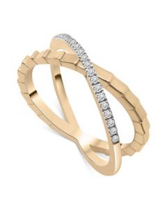 Diamond Crossover Ring (1/10 ct. t.w.) in 14k Gold-Plated Sterling Silver, Created for Macy's