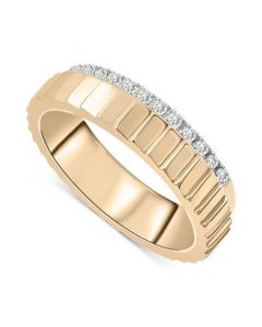 Diamond Textured Bilevel Ring (1/6 ct. t.w.) in 14k Gold-Plated Sterling Silver, Created for Macy's