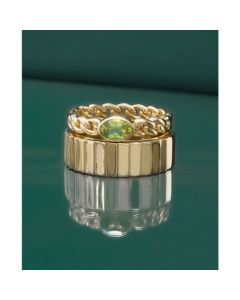 Green Tourmaline Chain Link Ring (1/2 ct. t.w.) in 14k Gold-Plated Sterling Silver, Created for Macy's