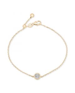 Diamond Miracle Plate Bezel Link Bracelet (1/10 ct. t.w.) in 14k Gold-Plated Sterling Silver, Created for Macy's