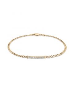 Diamond Bar Curb Link Bracelet (1/6 ct. t.w.) in 14k Gold-Plated Sterling Silver, Created for Macy's