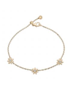 Diamond Flower Link Bracelet (1/6 ct. t.w.) in 14k Gold-Plated Sterling Silver, Created for Macy's