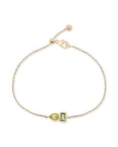 Peridot (3/8 ct. t.w.) & Green Tourmaline (1/3 ct. t.w.) Link Bracelet in 14k Gold-Plated Sterling Silver, Created for Macy's