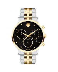 Men's Museum Classic Swiss Quartz Chrono Two Tone Stainless Steel and Light Yellow Physical Vapour Deposition (PVD) Watch 42mm