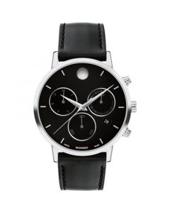 Men's Museum Classic Swiss Quartz Chrono Black Leather Watch 42mm