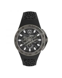 Men's Thunderstorm Chrono Black Silicone Strap Watch 43mm