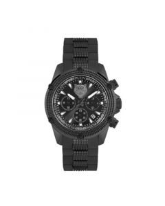 Men's Hurricane Black Stainless Steel Bracelet Watch 44mm