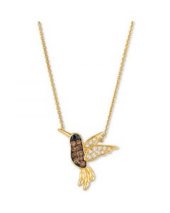 Multicolor Diamond Bird 19" Pendant Necklace (3/8 ct. t.w.) in 14k Gold