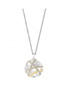 EFFY® Diamond Intertwining 18" Pendant Necklace (1/4 ct. t.w.) in Sterling Silver & 14k Gold-Plate