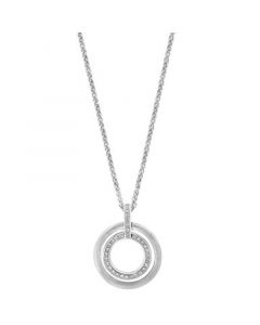 EFFY® Diamond Double Circle 18" Pendant Necklace (1/10 ct. t.w.) in Sterling Silver